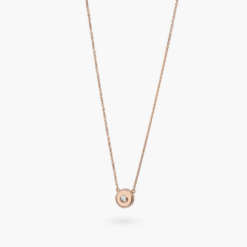 Beret Icon Necklace in Rose Gold Ultimate with Pavé Diamonds, 7mm